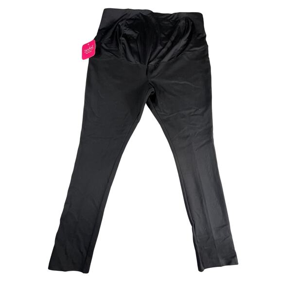 Isabel Maternity Leggings Womens XXL 2XL Black Over Belly Back Pockets NWT - Picture 1 of 8